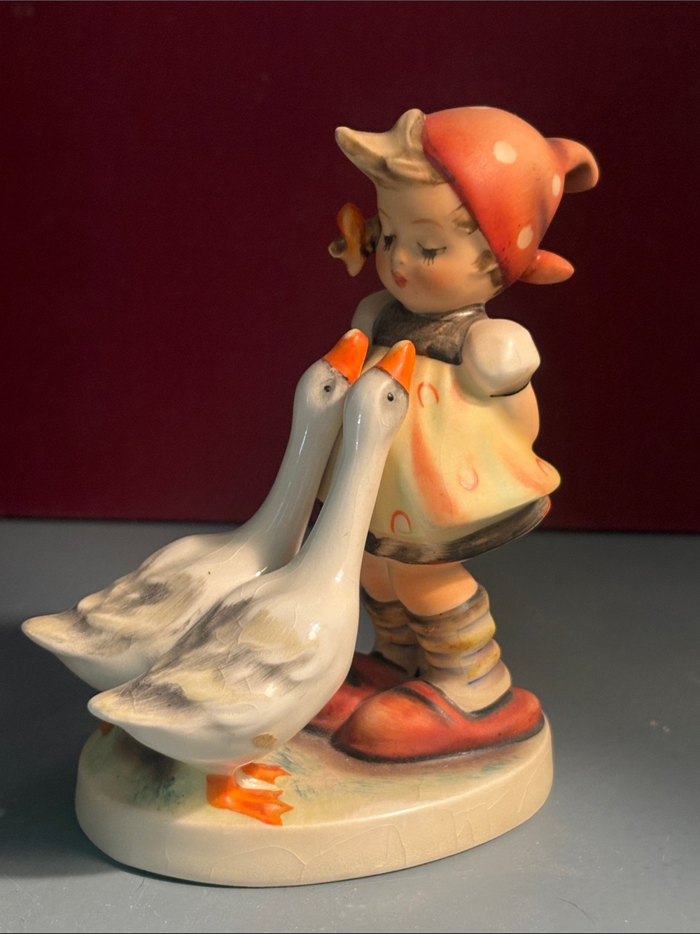 Goose Girl" Goebel Hummel Figurine #47/0 - Little Girl With Geese. 1960-1972